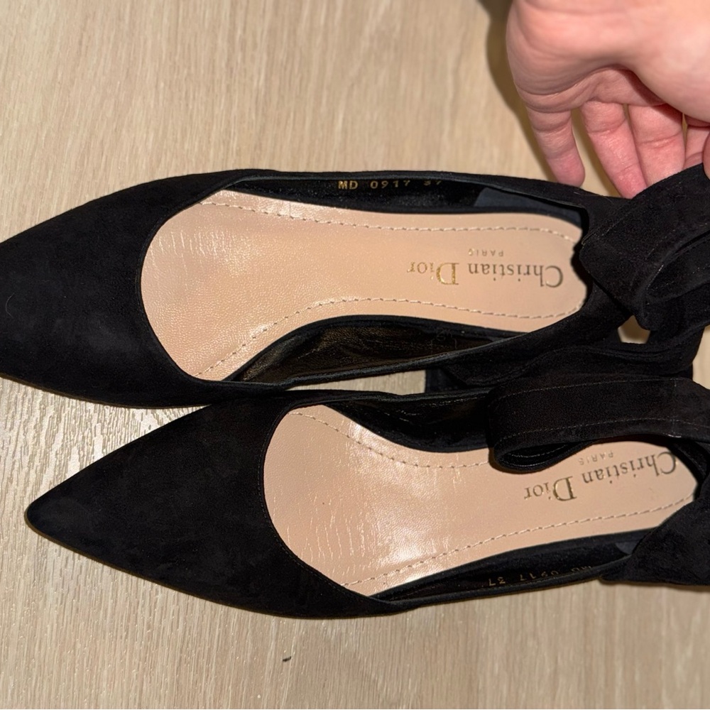 Dior Black Flats Sleek Suede Loafers